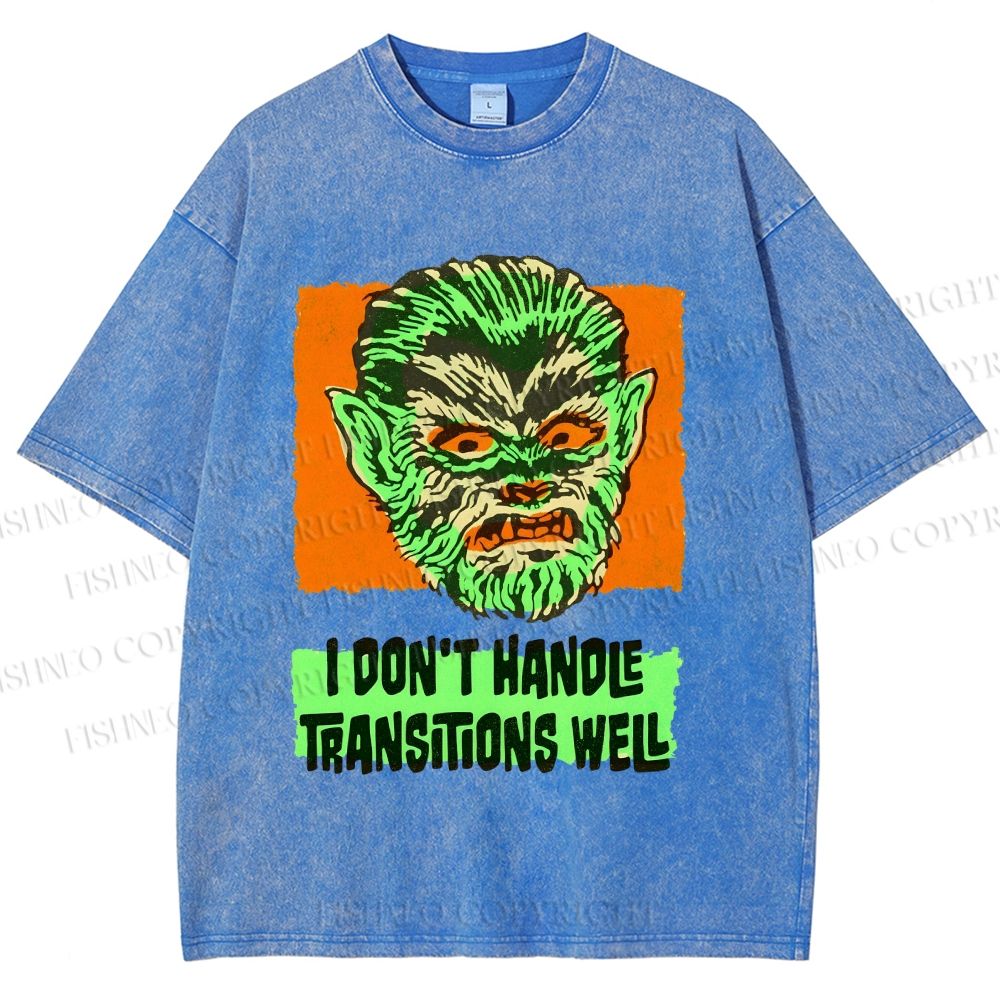 Unisex Vintage Monkey Printed Washed Tee