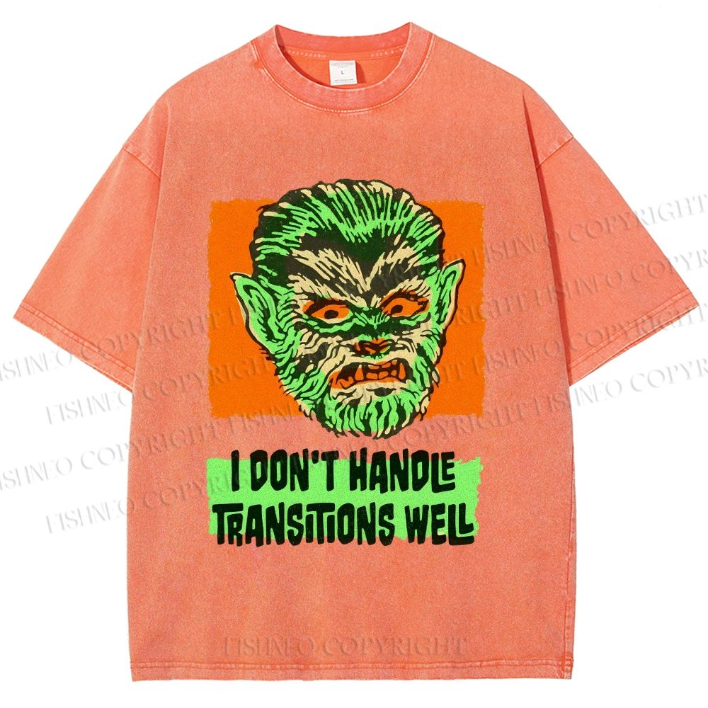 Unisex Vintage Monkey Printed Washed Tee