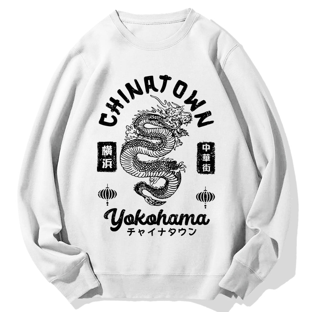 Yokohama Japan Chinese Dragon Cotton Sweatshirt