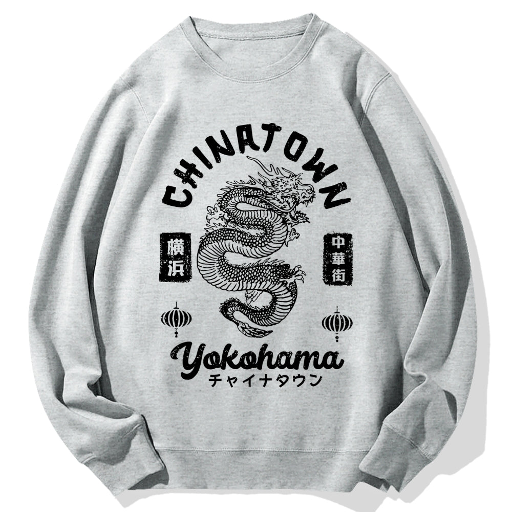 Yokohama Japan Chinese Dragon Cotton Sweatshirt
