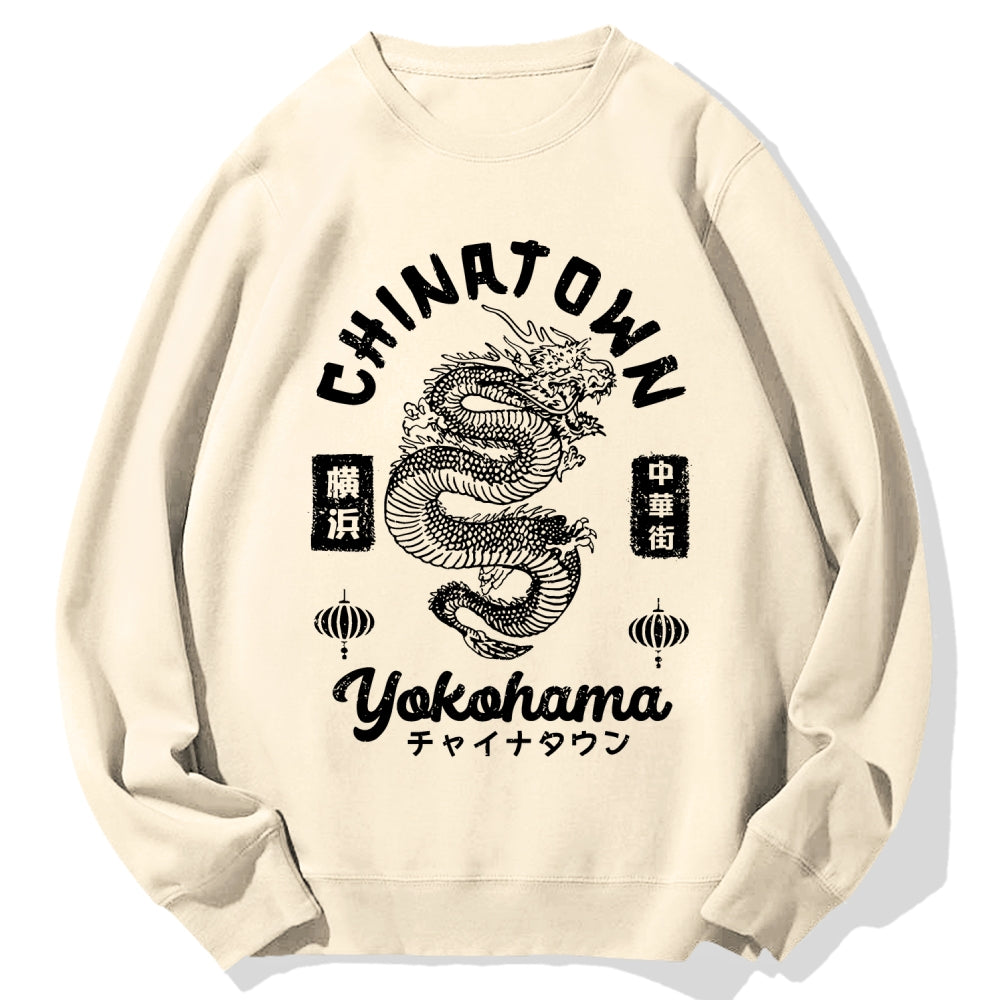Yokohama Japan Chinese Dragon Cotton Sweatshirt