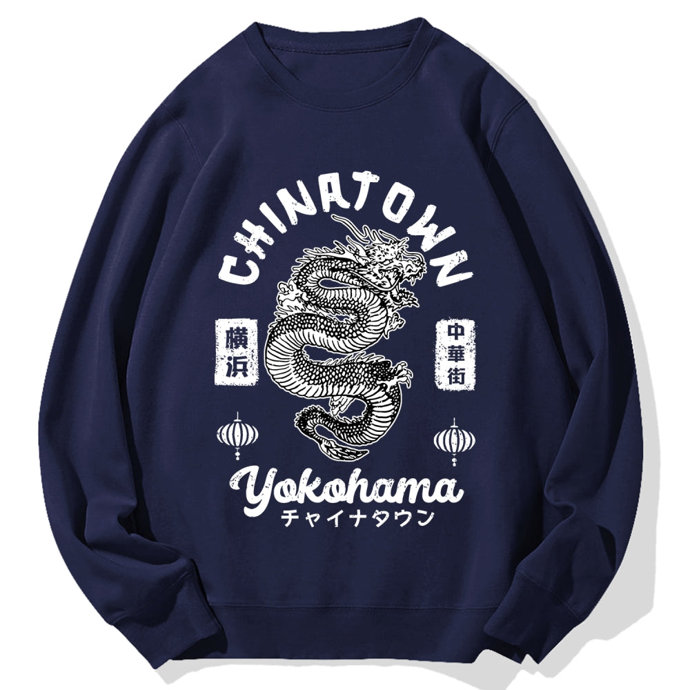 Yokohama Japan Chinese Dragon Cotton Sweatshirt