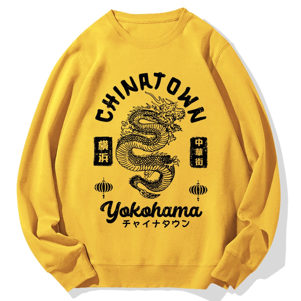 Yokohama Japan Chinese Dragon Cotton Sweatshirt