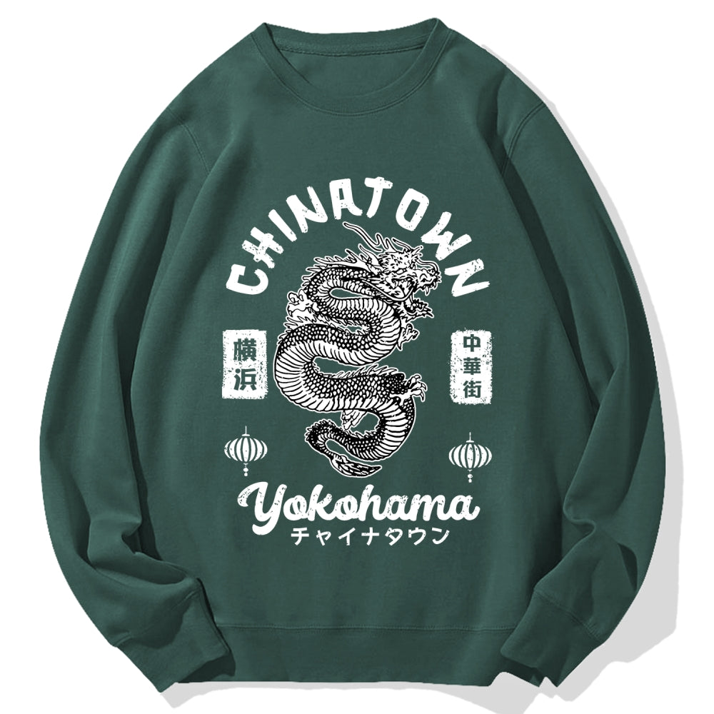Yokohama Japan Chinese Dragon Cotton Sweatshirt
