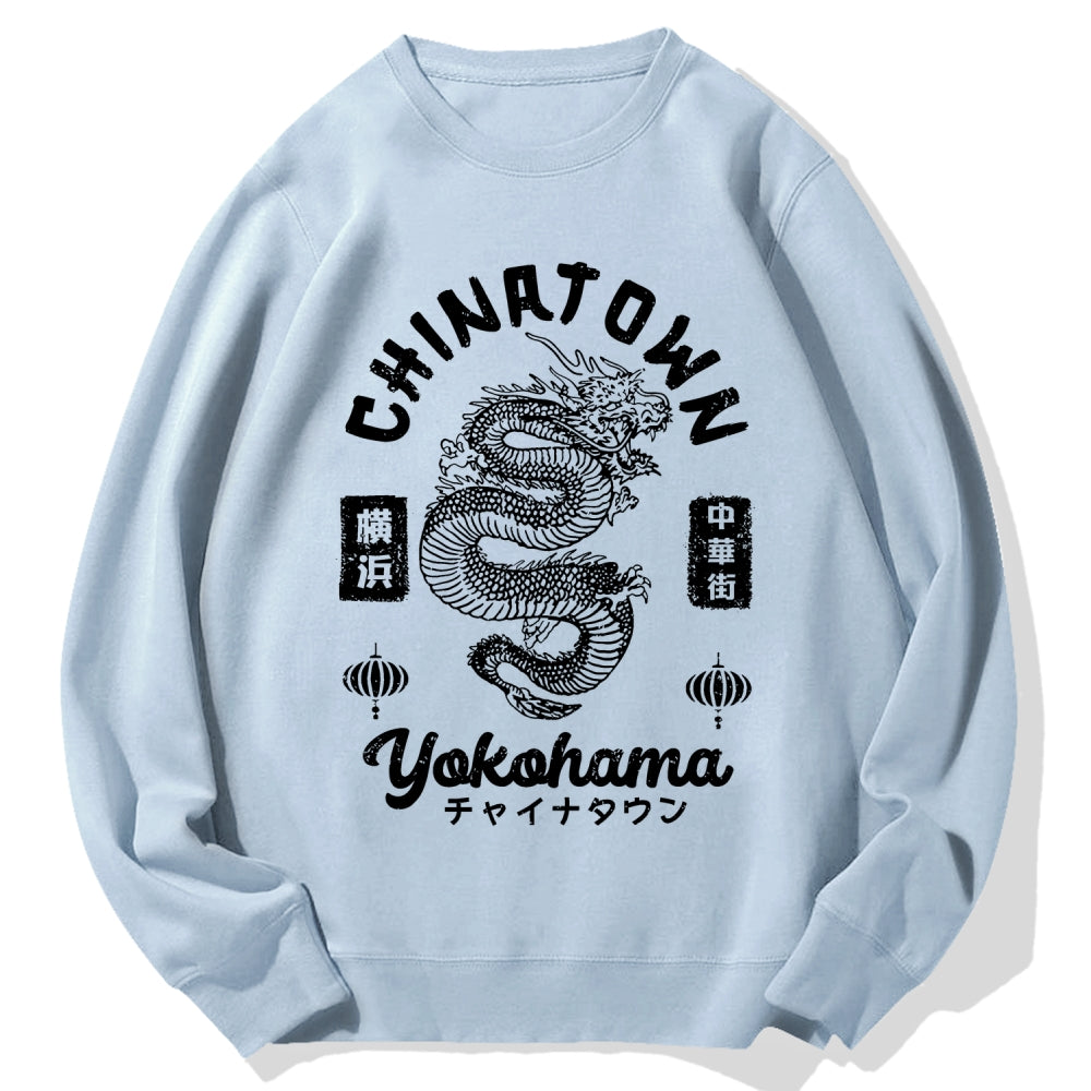 Yokohama Japan Chinese Dragon Cotton Sweatshirt