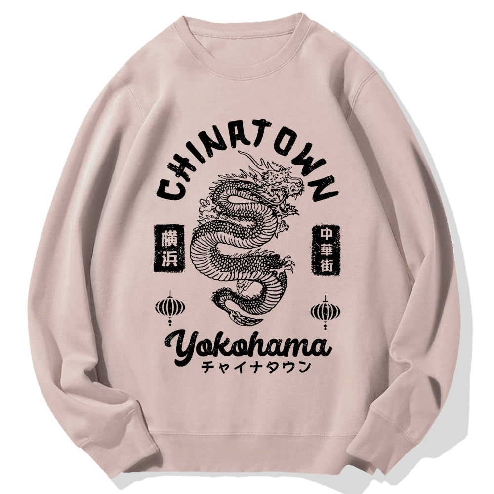 Yokohama Japan Chinese Dragon Cotton Sweatshirt