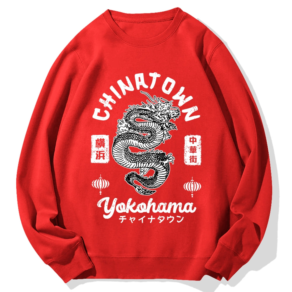 Yokohama Japan Chinese Dragon Cotton Sweatshirt