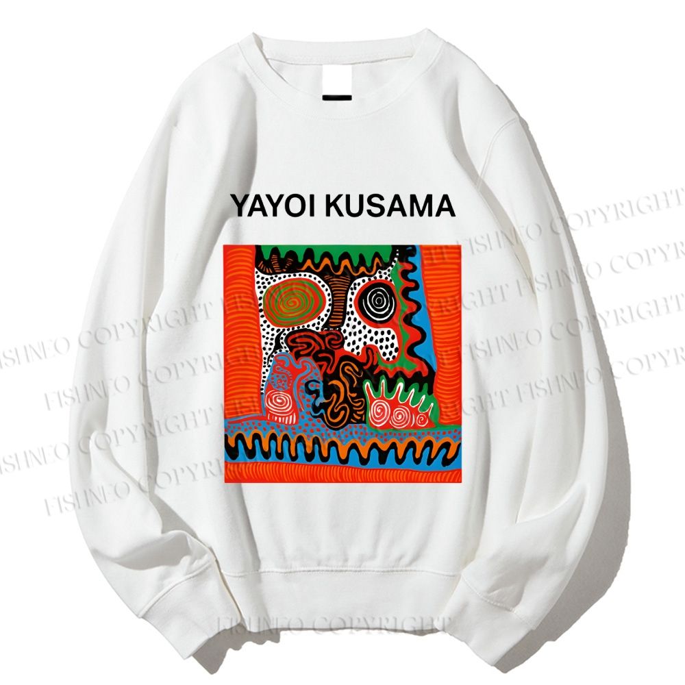 Unisex Yayoi Kusama Art Portraits Printed Sweatshirt