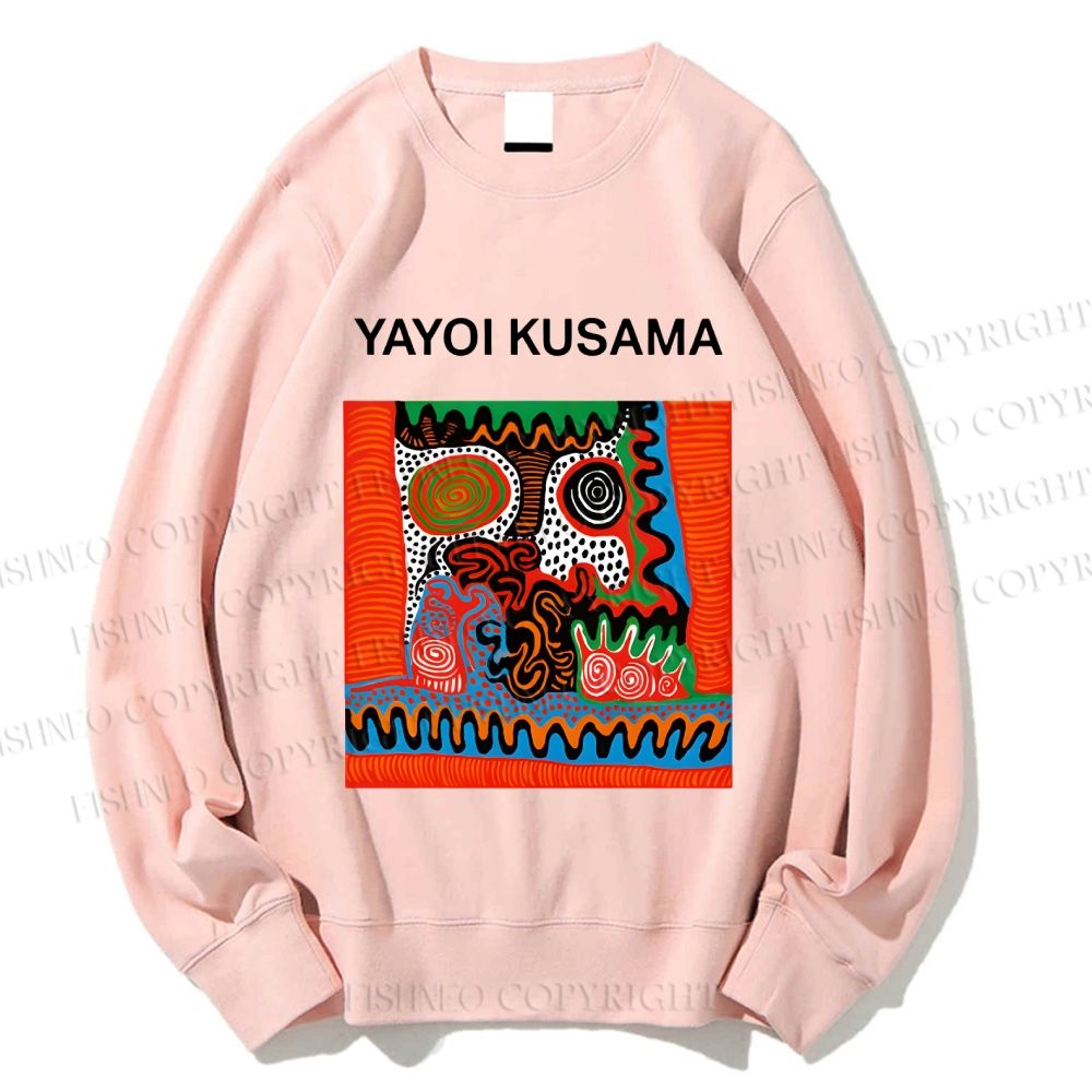Unisex Yayoi Kusama Art Portraits Printed Sweatshirt