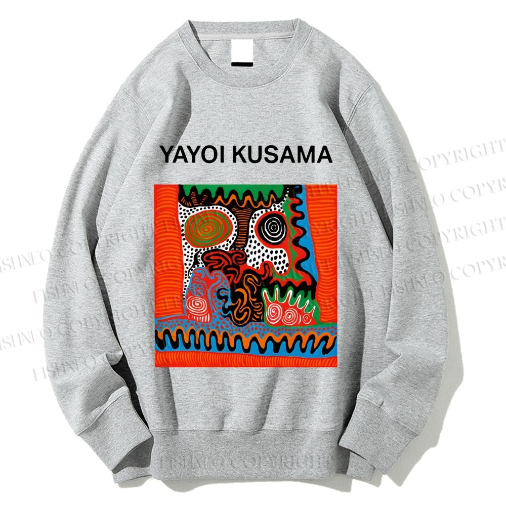 Unisex Yayoi Kusama Art Portraits Printed Sweatshirt