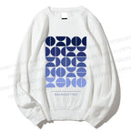 Unisex Blue Bauhaus Design Printed Sweatshirt