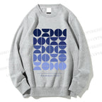 Unisex Blue Bauhaus Design Printed Sweatshirt