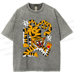 Unisex Tigers Printed Washed Tee
