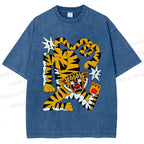 Unisex Tigers Printed Washed Tee