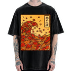 Unisex Great Wave of Autumn Vintage Washed T-shirt