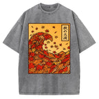 Unisex Great Wave of Autumn Vintage Washed T-shirt