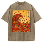 Unisex Great Wave of Autumn Vintage Washed T-shirt