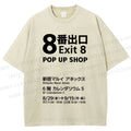 Unisex Exit Printed Washed Tee