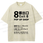 Unisex Exit Printed Washed Tee