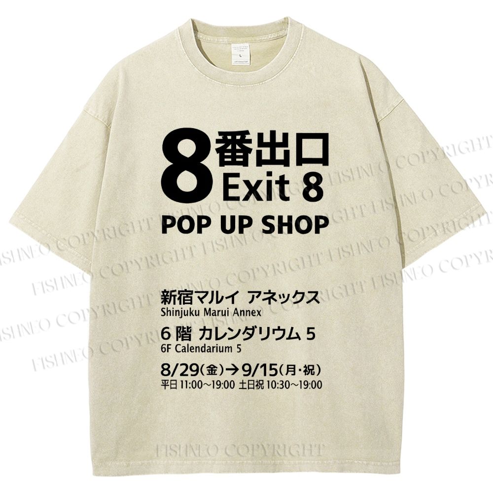 Unisex Exit Printed Washed Tee