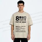 Unisex Exit Printed Washed Tee