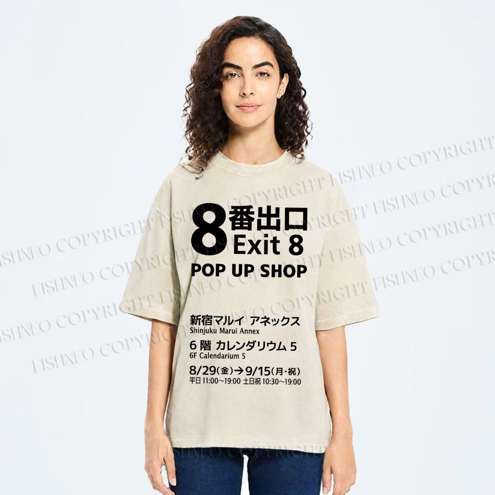 Unisex Exit Printed Washed Tee
