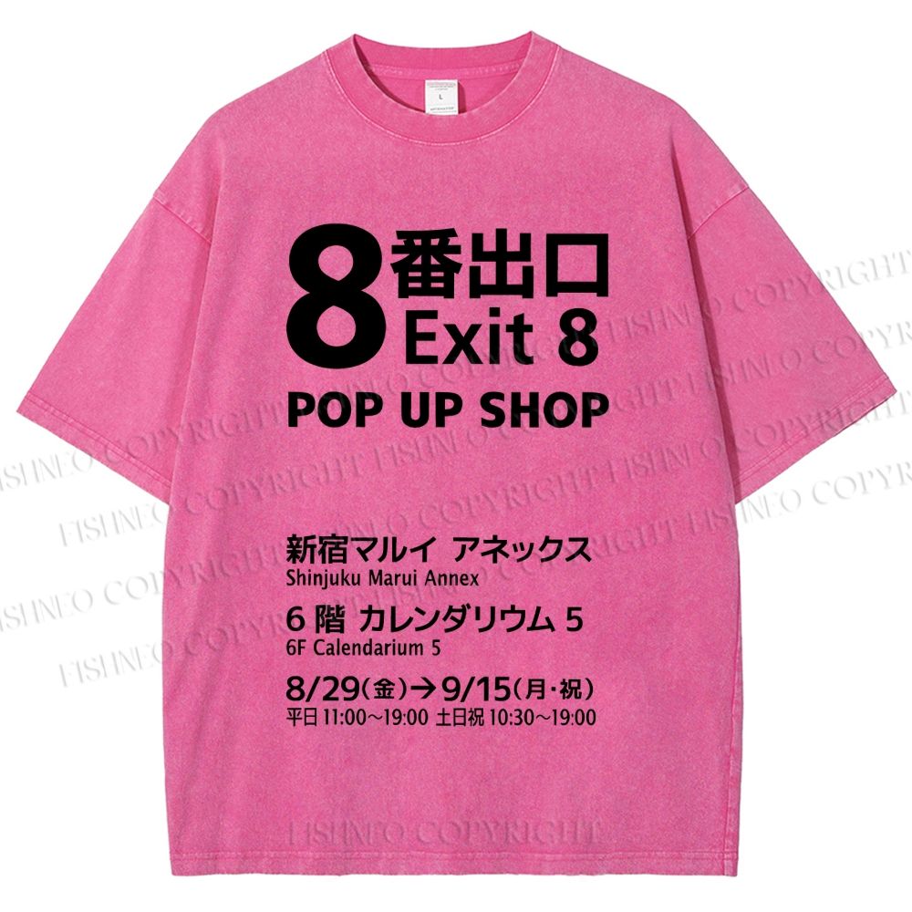 Unisex Exit Printed Washed Tee