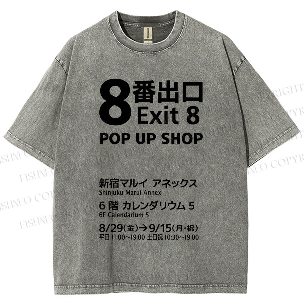 Unisex Exit Printed Washed Tee