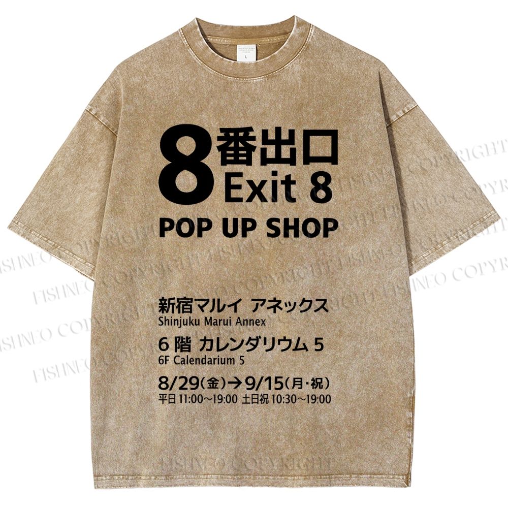 Unisex Exit Printed Washed Tee