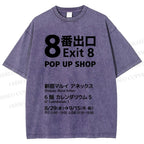 Unisex Exit Printed Washed Tee