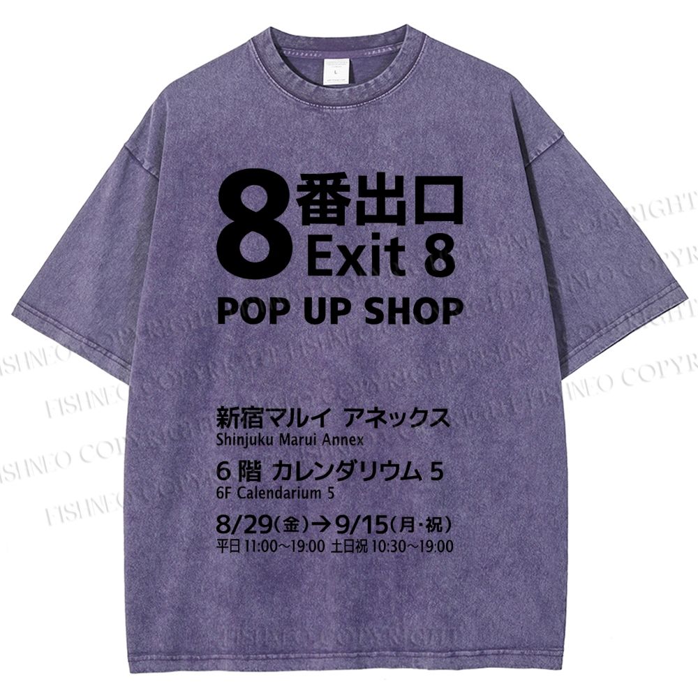 Unisex Exit Printed Washed Tee