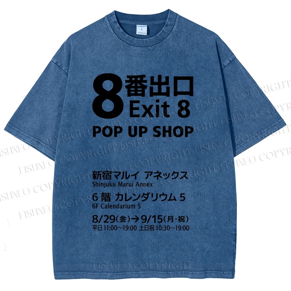 Unisex Exit Printed Washed Tee