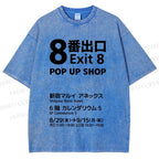 Unisex Exit Printed Washed Tee