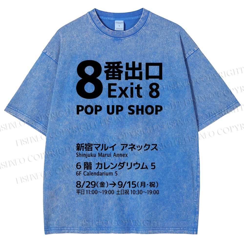 Unisex Exit Printed Washed Tee