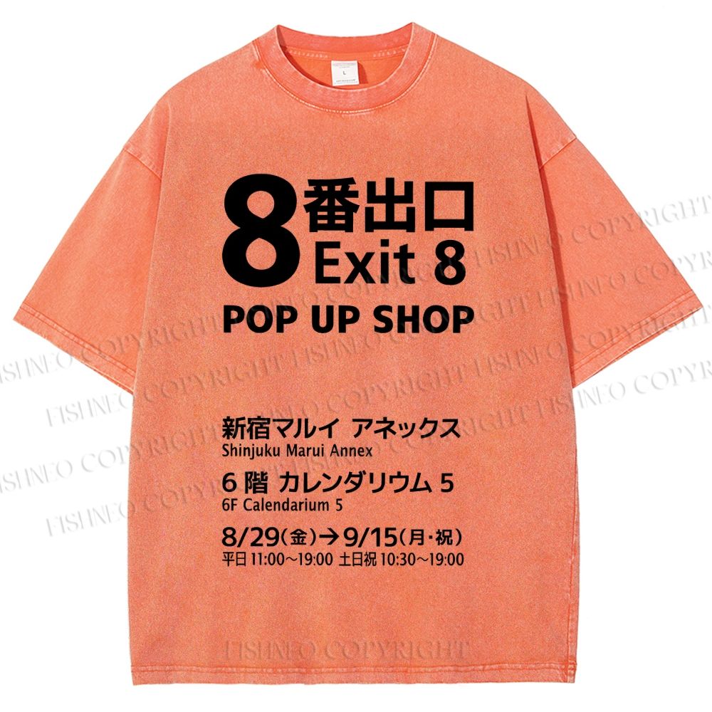 Unisex Exit Printed Washed Tee