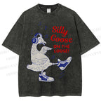 Unisex Silly Goose Printed Washed Tee
