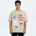 Unisex Silly Goose Printed Washed Tee