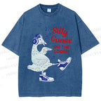 Unisex Silly Goose Printed Washed Tee