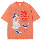 Unisex Silly Goose Printed Washed Tee