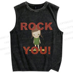 Unisex Yoshitomo Nara Printed Washed Tank Top