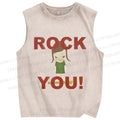 Unisex Yoshitomo Nara Printed Washed Tank Top
