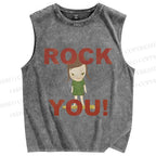 Unisex Yoshitomo Nara Printed Washed Tank Top