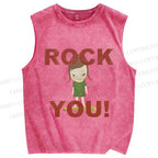 Unisex Yoshitomo Nara Printed Washed Tank Top