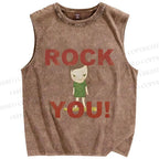 Unisex Yoshitomo Nara Printed Washed Tank Top