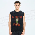 Unisex Yoshitomo Nara Printed Washed Tank Top