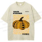 Unisex Yayoi Kusama Pumpkin Printed Washed Tee