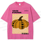 Unisex Yayoi Kusama Pumpkin Printed Washed Tee