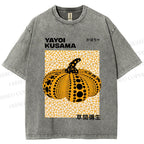 Unisex Yayoi Kusama Pumpkin Printed Washed Tee