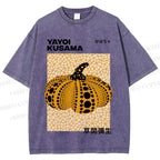 Unisex Yayoi Kusama Pumpkin Printed Washed Tee