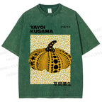 Unisex Yayoi Kusama Pumpkin Printed Washed Tee